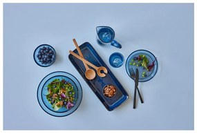 Tavă de servire din ceramică 14x38 cm Gastro Dark Blue/Black – Bitz