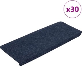 vidaXL Covorașe scară autoadezive 30 buc Albastru 65x24,5x3,5 cm