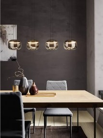 Eglo 390433 - Lustră LED dimabilă HORTUNAS pe cablu, 4 x LED, 5,8 W, 230 V, negru/fumuriu