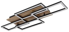 Plafoniera LED CCT cu telecomanda JEFFRY aspect lemn 67359-40 GL