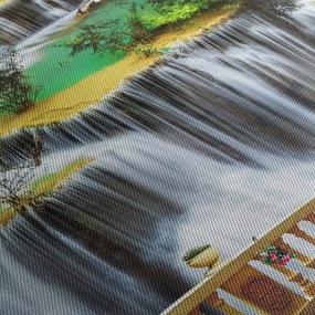 Tablou - Privire la cascade magice (cu ceas) (90x30 cm)