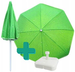 Set umbrela de plaja verde ALVO 220cm + suport ZEPHY