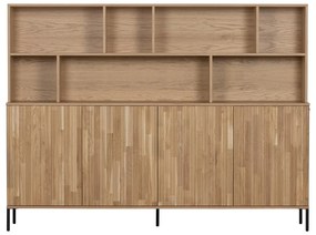 Bibliotecă în culoare naturală cu aspect de lemn de stejar 200x150x44 cm Gravure – WOOOD