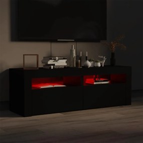 Comoda TV cu lumini LED, negru, 120x35x40 cm 1, Negru