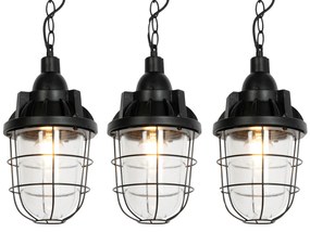 Set de 3 lămpi suspendate industriale negre - Cabin