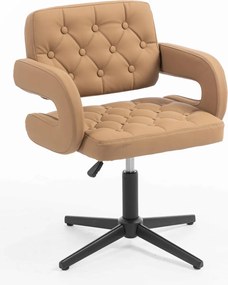 HR8403CROSS Scaun Caramel Piele Ecologica Premium Soft cu Bază Neagră