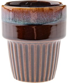 Set de 4 căni ceramice Rustik 100 ml, maro închis