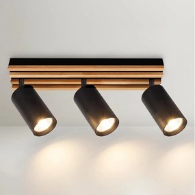 Brilagi - Lampă spot SELE WOOD 3xGU10/30W/230V negru/lemn