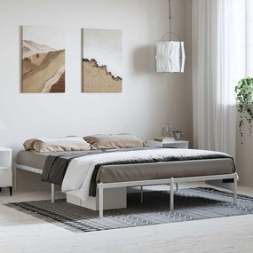 vidaXL Cadru pat metalic, alb, 150x200 cm