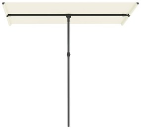 Outsunny Umbrelă de soare 180 de grade rotativă, înălțime reglabilă, umbrelă de grădină cu stâlp de aluminiu 150x205 cm Bej | Aosom Romania