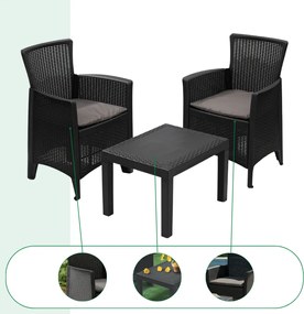 Set grădină FOREST, 3 piese, antracit I.P.A.E-Progarden