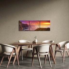 Tablou - Stâncile din Moher (cu ceas) (90x30 cm)