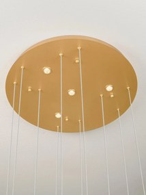 Lustra cu pendule LED otel auriu si sticla transparenta AVESA 60W