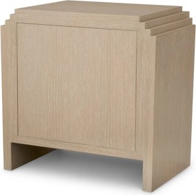 Noptiera LUX Furnir Stejar Albit, ArtDeco