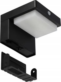 Aplica solară de perete LED cu senzor, 5W, 3,7V, 2000 mAh, IP44, neagră