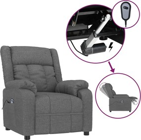 vidaXL Fotoliu rabatabil electric, gri închis, material textil