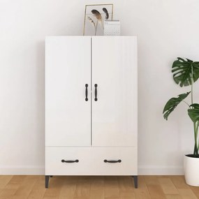 812543 vidaXL Dulap înalt, alb extralucios, 70x31x115 cm, lemn prelucrat