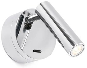 Aplica moderna cu reader LED design minimalist BOC chrome