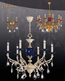 Lustra, Pendul LUX fabricat manual, diam.45cm, ceramica Celia 2704/45 Bejorama