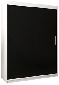Dulap de haine 150 cm Toki (alb mat + negru mat). 1064818