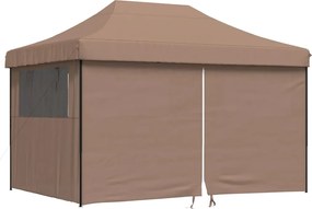 vidaXL Cort pliabil pentru petreceri cu 4 pereți laterali, maro