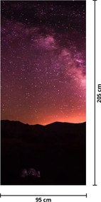 Fototapet pentru ușă - Calea lactee roz (95x205cm)