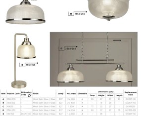 Veioza / Lampa de masa design clasic Bistro II argintiu satin EU1351-1SS SRT