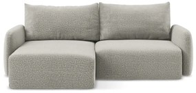 Colțar gri deschis extensibil/cu spațiu de depozitare (cu colț pe partea stângă) Kalena – Makamii