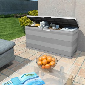 43709 vidaXL Ladă de depozitare pentru grădină, gri, 117 x 45 x 56 cm