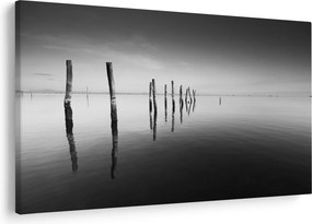 Tablou cu nivelul de lac alb negru (90x60 cm)