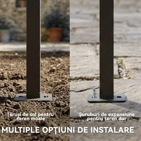 Outsunny Pergolă Montată pe Perete 3x4 m cu Acoperiș Retractabil Glisant, Găuri de Drenaj, Pergolă de Grădină din Poliester și Oțel, pentru Terasă, Grădină, Exterior, UV30+, Crem | Aosom Romania