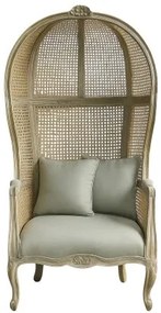 Fotoliu clasic francez, stil Louis XV–XVI, din lemn masiv și trestie naturală, 87x73x163 cm, Aveline