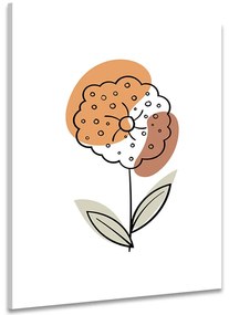 Tablou floare minimalistă pe fundal alb No2
