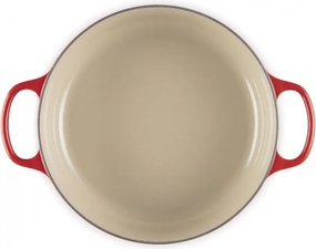 Tigaie din fonta Le Creuset 21179300602430, 30 cm, 6,2 l, Capac etans pentru pastrarea aromelor, Cuptor pana la 260°C, Toate plitele inclusiv inductie, Rosu