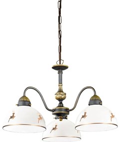 Kolarz 731.83.150 - Lustru pe lanț NONNA 3xE27/75W/230V, cu cerbi, roz auriu