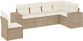 vidaXL Set canapele de grădină cu perne, 6 piese, bej, poliratan