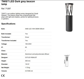 Stalp LED de exterior design modern ambiental IP65 TWIST