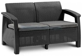 Set de mobilier de grădină Corfu Box set, culoare grafit, cu pernă gri deschis