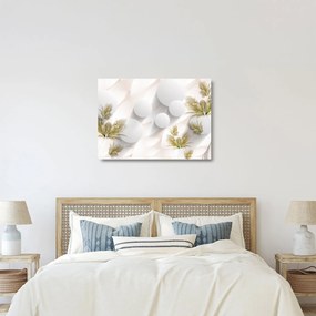 Tablou pe sticlă - 3D cercuri cu flori (70x50 cm)