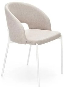 Scaun textil K486 bej-alb - H 77 cm