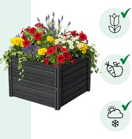 Strat înălțat BASE PLANT, 61x61x46cm, antracit Prosperplast