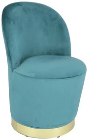 Fotoliu Glamour din catifea cu baza aurie, design elegant - TURCOAZ