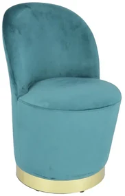 Fotoliu Glamour din catifea cu baza aurie, design elegant - TURCOAZ