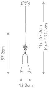Lustră pe cablu Elstead ETOILE-P-S-AB ETOILE 1xE27/60W/230V d. 13,3 cm auriu