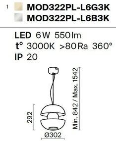 Pendul LED, lustra design modern Rebel alama