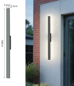 Brilagi - Aplica LED de exterior LUNA, 24 W, 230 V, 4000 K, IP65, antracit