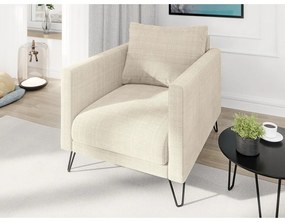 Fotoliu crem cu tapițerie din chenille Freya – Ropez