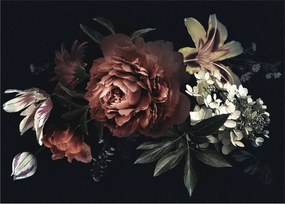 Tablou pe sticlă - Flori întunecate (70x50 cm)