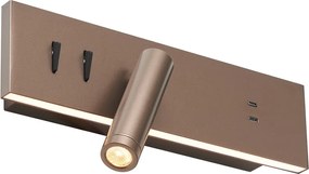 Set de 2 Aplice Moderne Bronz Închis Reglabile cu USB-C incl. LED - Modric