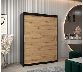 Dulap de haine 150 cm Toki (negru mat + stejar artisan). 1064823